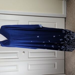 EKOUAER blue nightgown white floral hem and cuffs.  So so soft!!! NWT